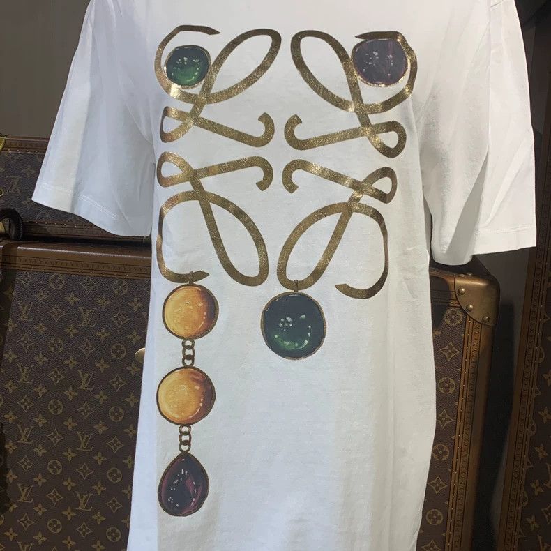 Loewe LOEWE White patterned T-shirt Size S / US 4 / IT 40 - 4 Thumbnail