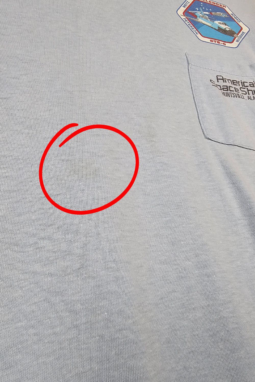 Hanes 1983 NASA Challenger STS-6 L/S Pocket Tee - Hanes Beefy Size US M / EU 48-50 / 2 - 8 Thumbnail