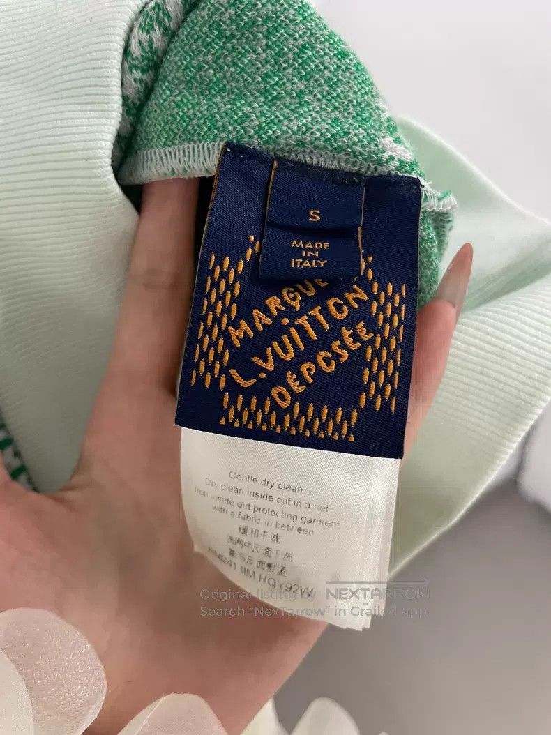 Louis Vuitton Louis Vuitton Green checkerboard full logo knit sweatshirt Size US S / EU 44-46 / 1 - 5 Thumbnail