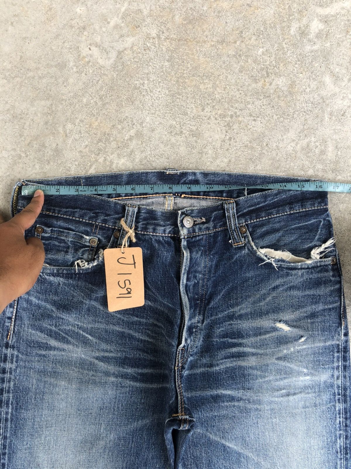 Sugar Cane Vintage Sugarcane 901 Star Distressed Jeans Selvedge Denim Size US 32 / EU 48 - 24 Thumbnail