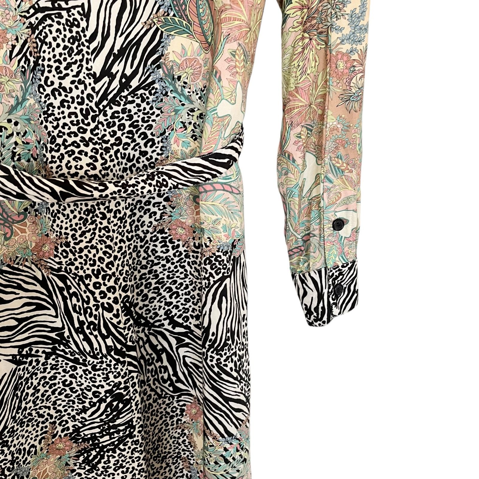 Pinko Pinko Chemisier Rosalina Floral Animal Shirt Maxi Dress Size S / US 4 / IT 40 - 7 Thumbnail