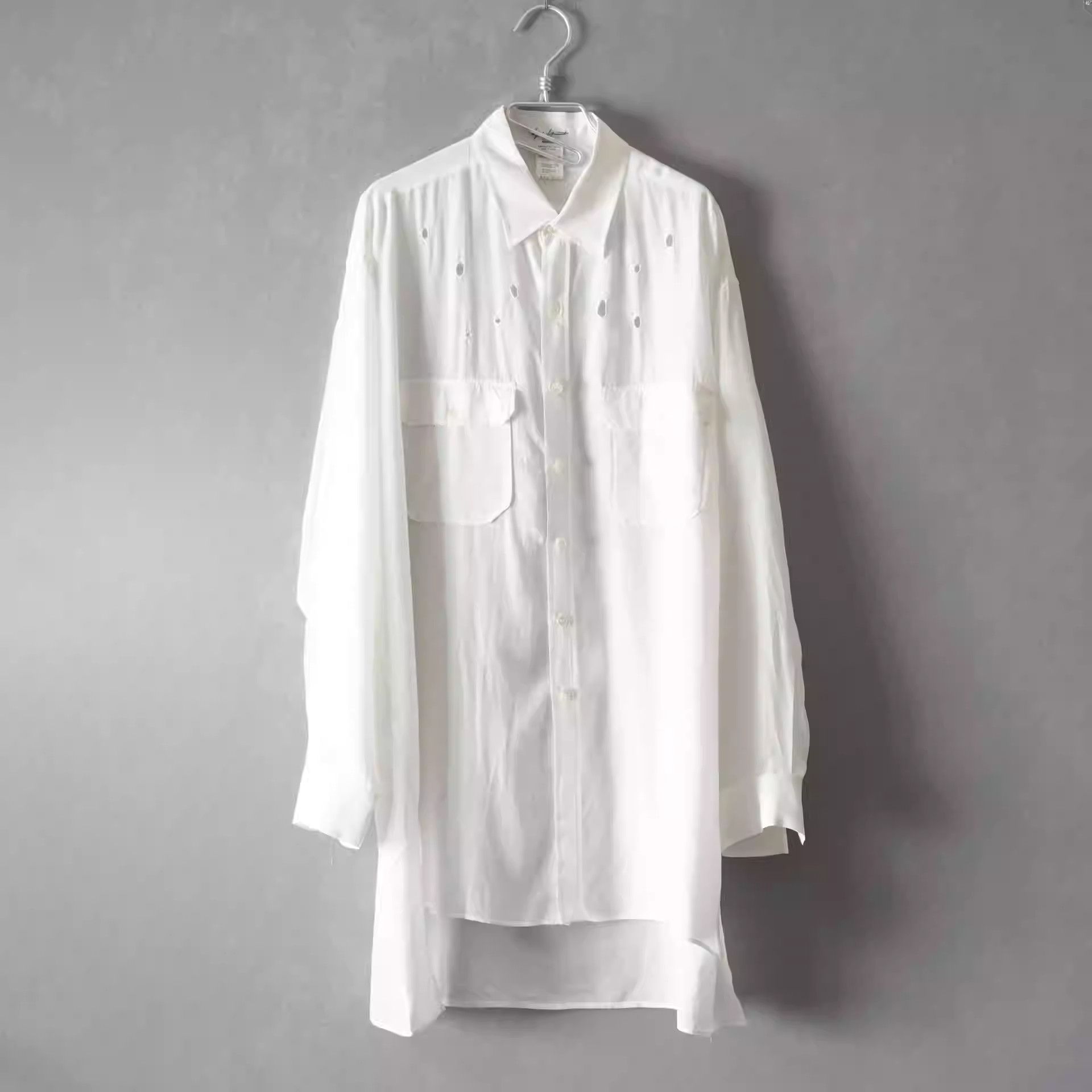 Yohji Yamamoto Yohji Yamamoto 1992SS Bullet Hole Double Pocket Shirt Size US M / EU 48-50 / 2 - 1 Thumbnail