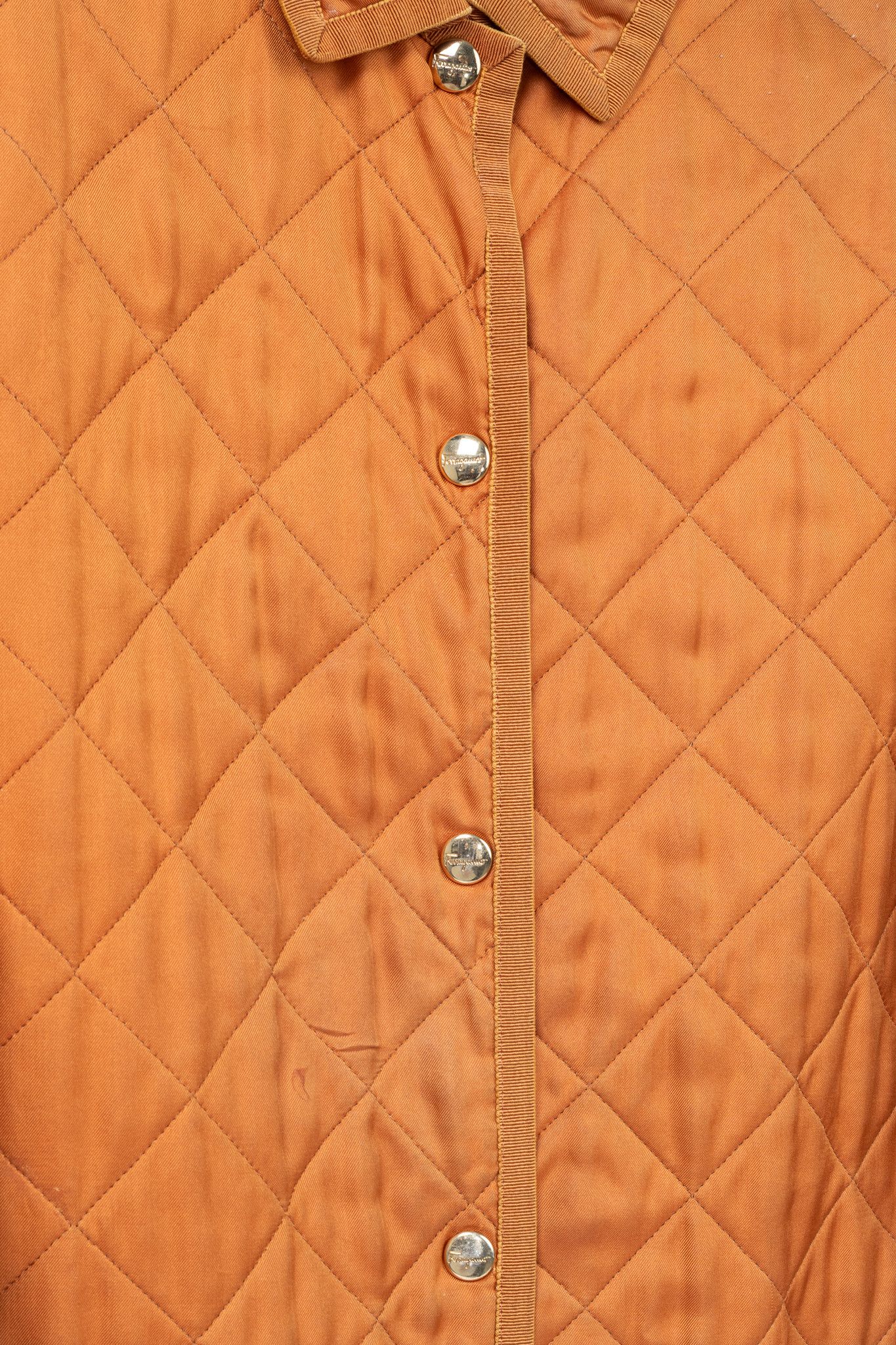 Salvatore Ferragamo Salvatore Ferragamo Vintage 90's Silk Quilted Coach Jacket Size M / US 6-8 / IT 42-44 - 7 Thumbnail