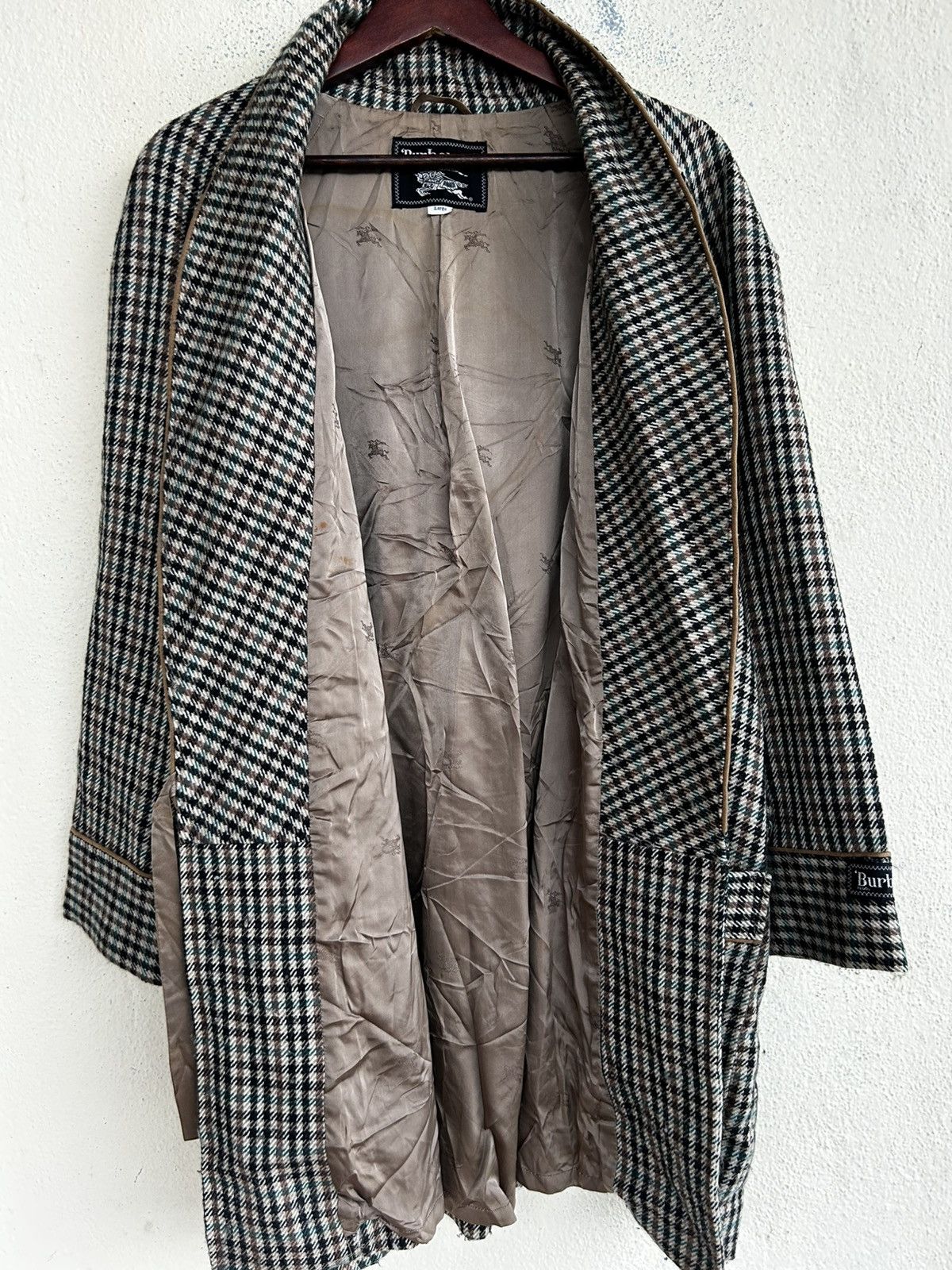 Burberry Vintage Burberry’s Houndstooth Wool Sleeping Coat Size US L / EU 52-54 / 3 - 7 Thumbnail