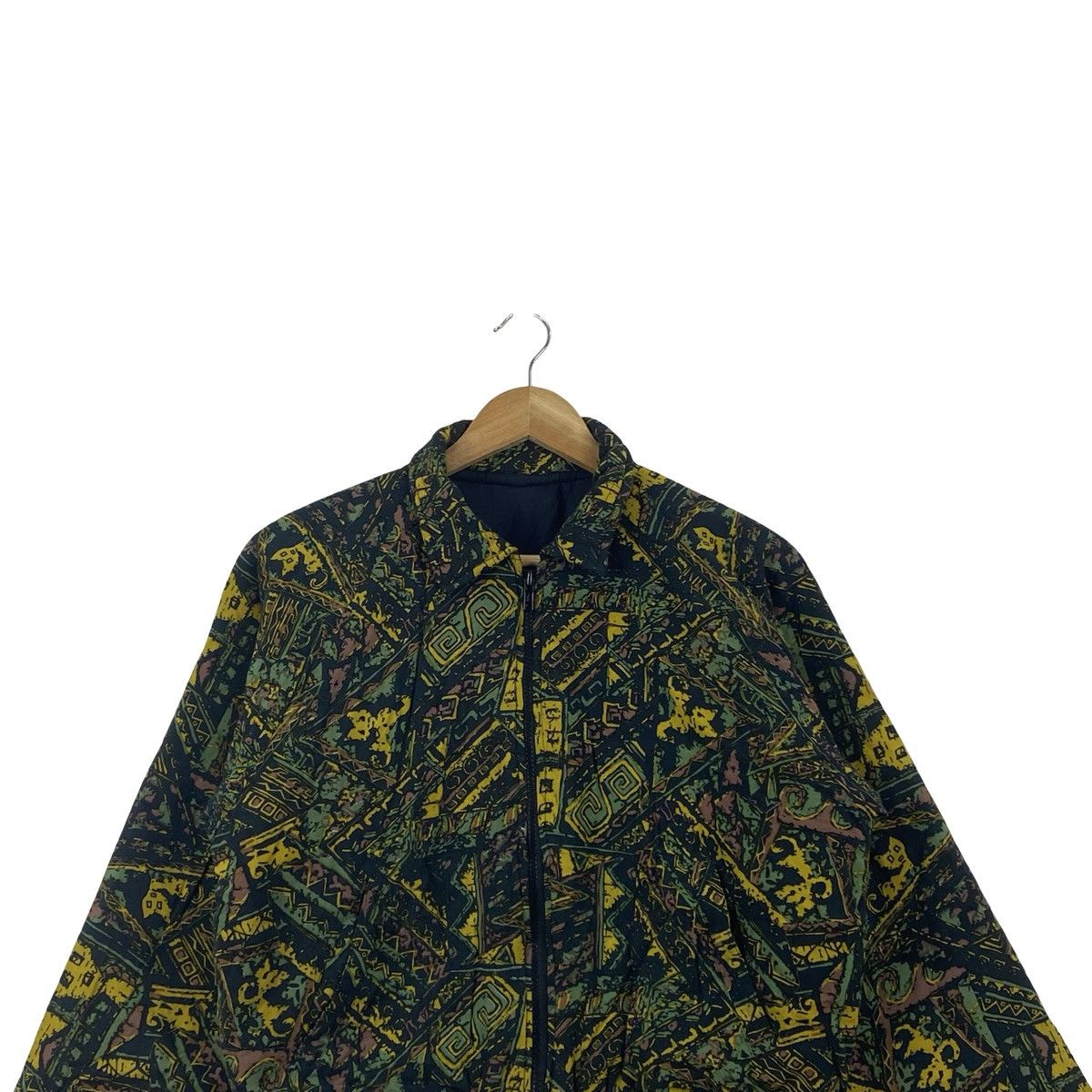 Vintage Vintage 80s CROPPED Abstract Tribal Pattern Bomber Jacket Size US L / EU 52-54 / 3 - 2 Thumbnail