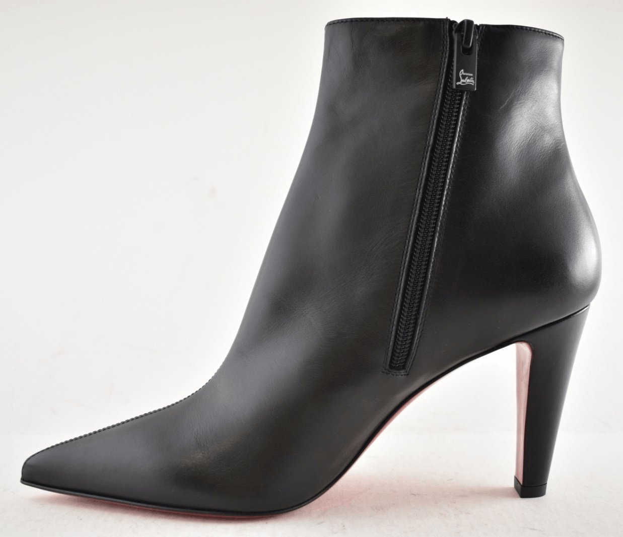 Christian Louboutin Vibella Booty 85 Black Calf Leather Pointed Heel Bootie 39 Size US 9 / IT 39 - 9 Thumbnail