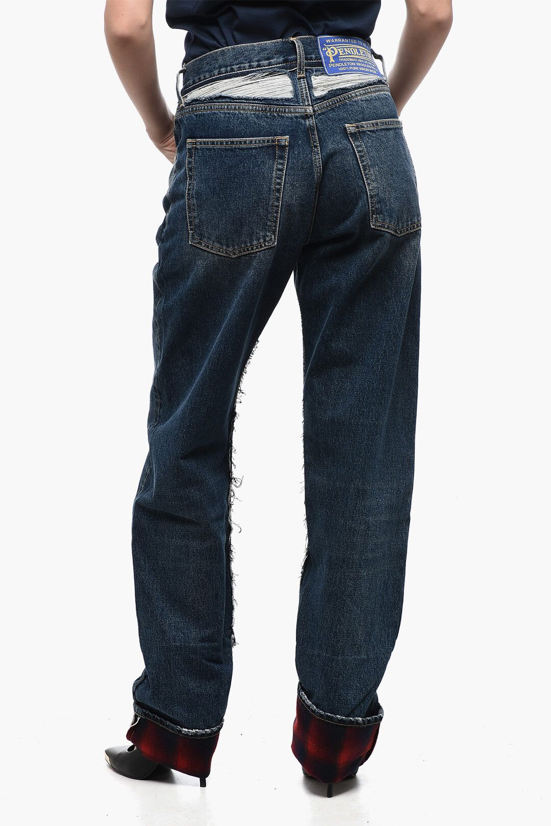 Maison Margiela og1mm0825 Pendleton High-waisted Jeans in Blue Size 28" / US 6 / IT 42 - 2 Thumbnail