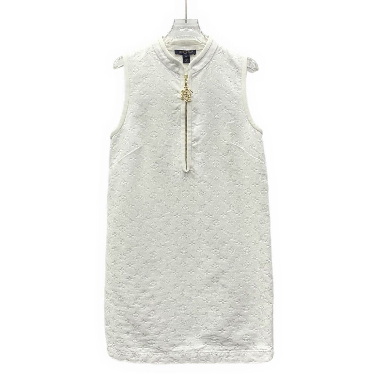 Louis Vuitton Louis Vuitton 25 white logo half zip-up dress Size XXS / US 00 / IT 34 - 1 Thumbnail