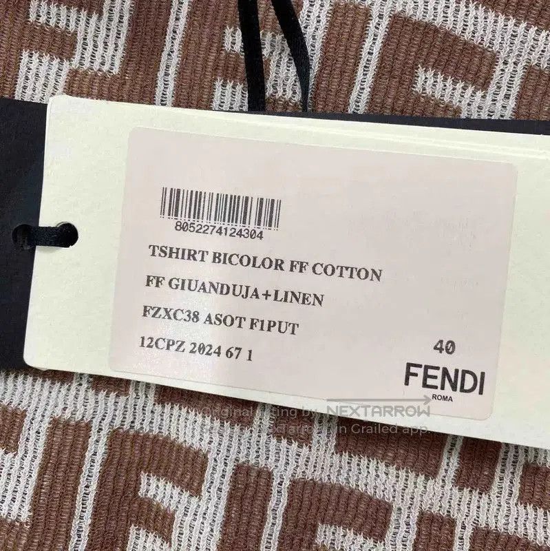 Fendi Fendi Brown Cotton Women's T-Shirt in Size M . Size M / US 6-8 / IT 42-44 - 3 Thumbnail