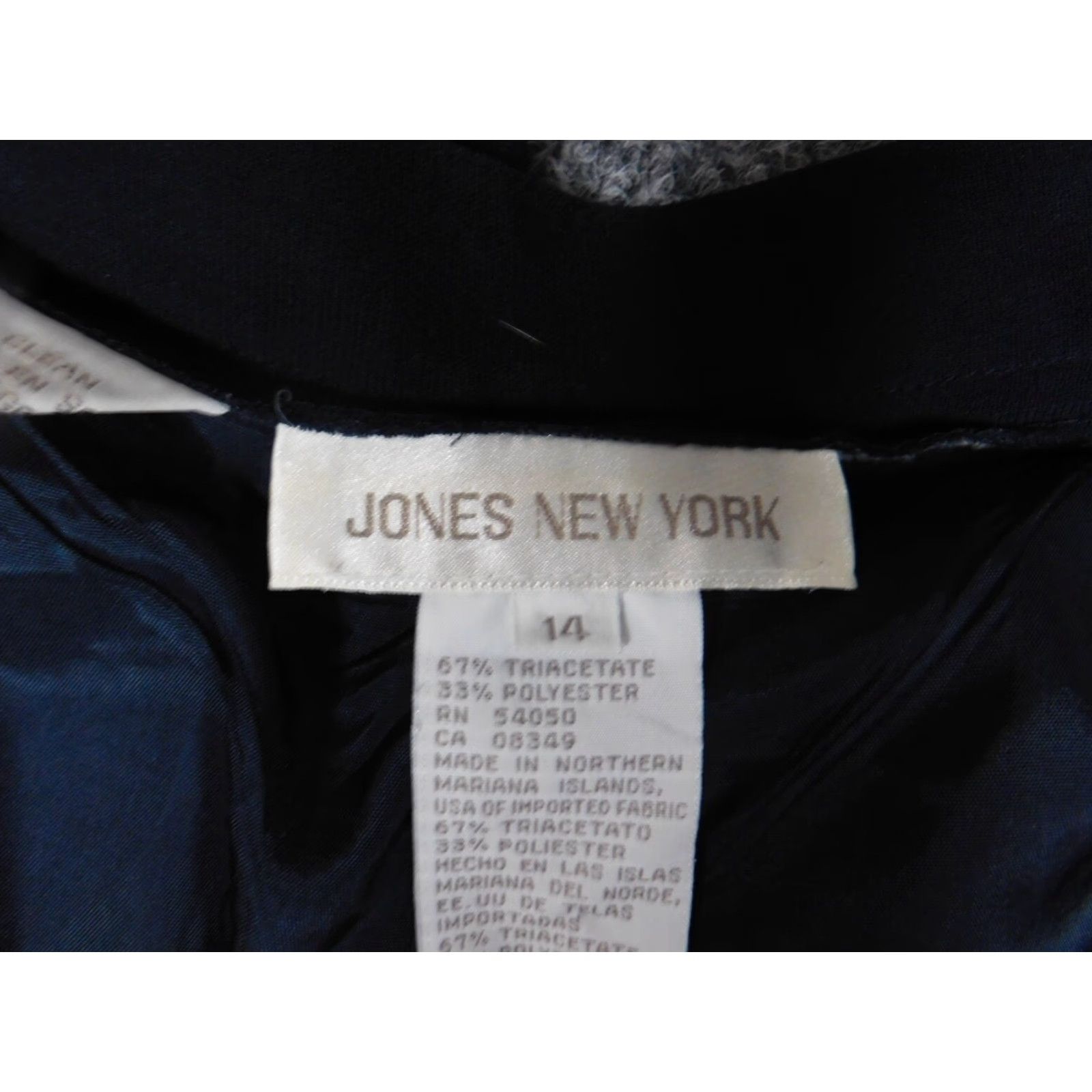 Jones New York Jones New York Womens Pants 14 Blue Straight Zip Trousers Dress Pants Regular 30in Inseam Pockets Size 36" / US 14 / IT 50 - 3 Thumbnail