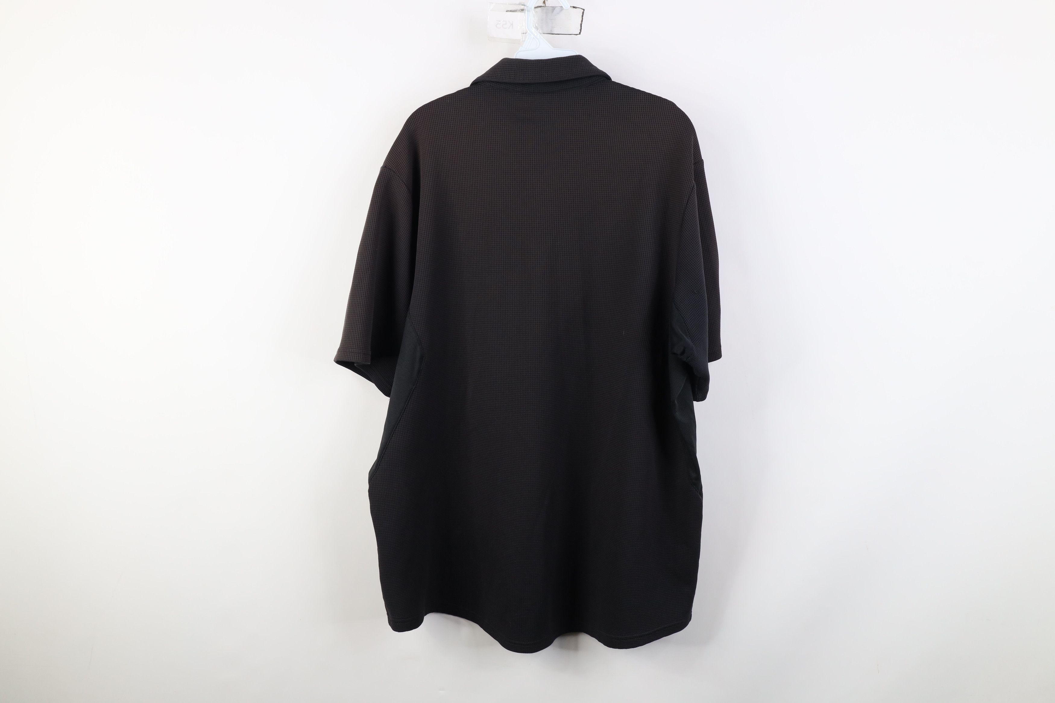 Nike Vintage Nike Mini Swoosh Sun Faded Thermal Knit Polo Black Size US XXL / EU 58 / 5 - 12 Thumbnail