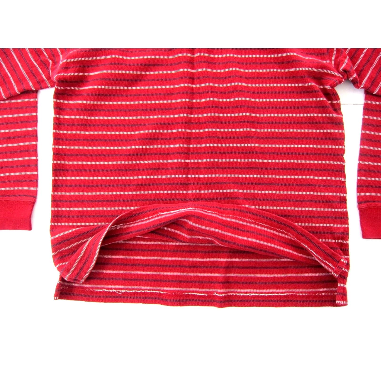 Tommy Hilfiger Vtg Tommy Hilfiger Polo Shirt Striped Long Sleeve Cotton Red Men XL Size US XL / EU 56 / 4 - 6 Thumbnail