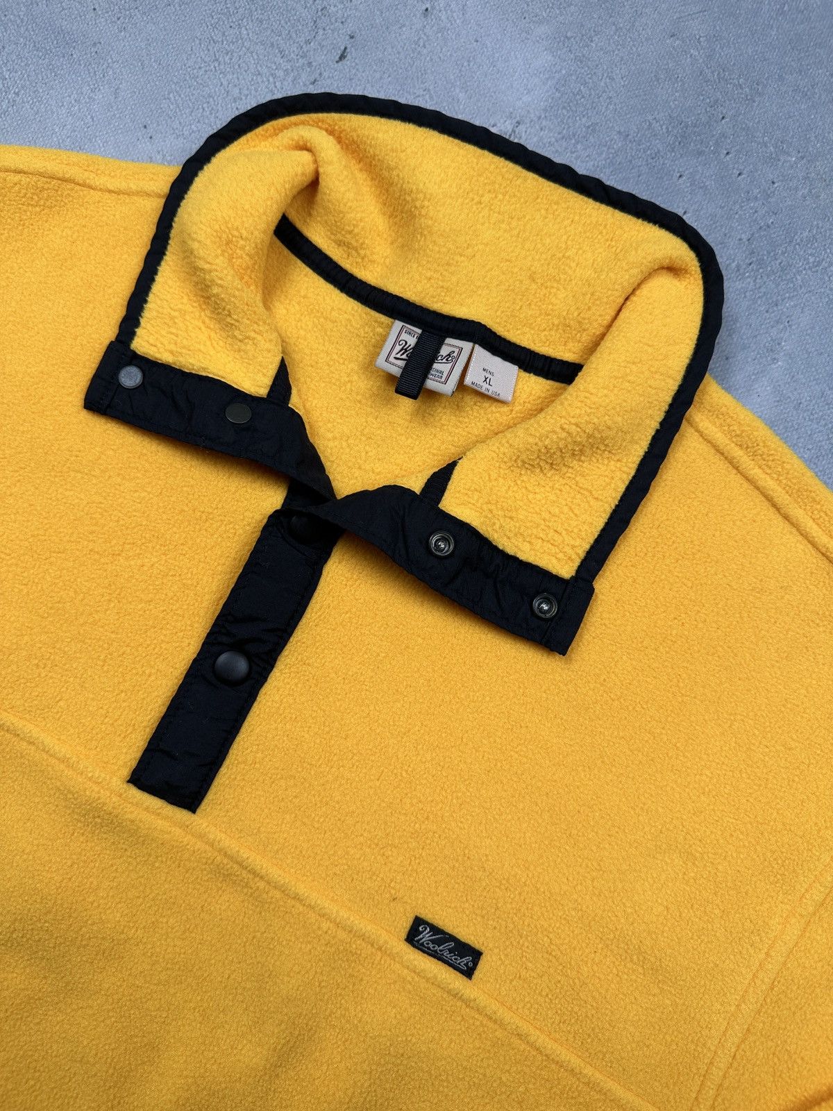 Woolrich Woolen Mills Woolrich Polartec Snap Fleece Pullover Yellow Black Trim USA Size US XL / EU 56 / 4 - 4 Thumbnail