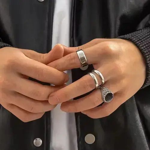 Other 4 Pieces/ Set- Punk Theme Ring Size ONE SIZE - 1 Thumbnail