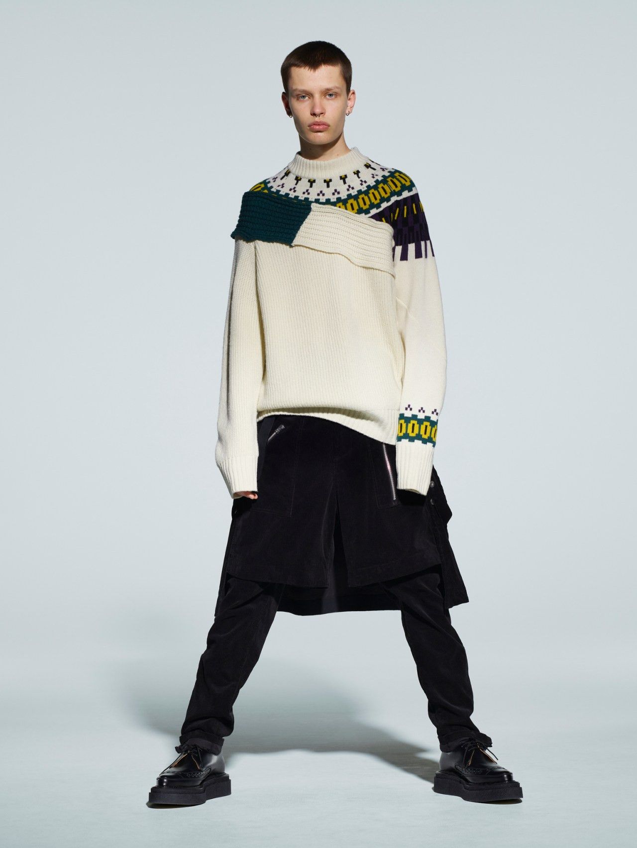 Sacai Sacai A/W 21 - wool knit pullover Size US M / EU 48-50 / 2 - 15 Thumbnail