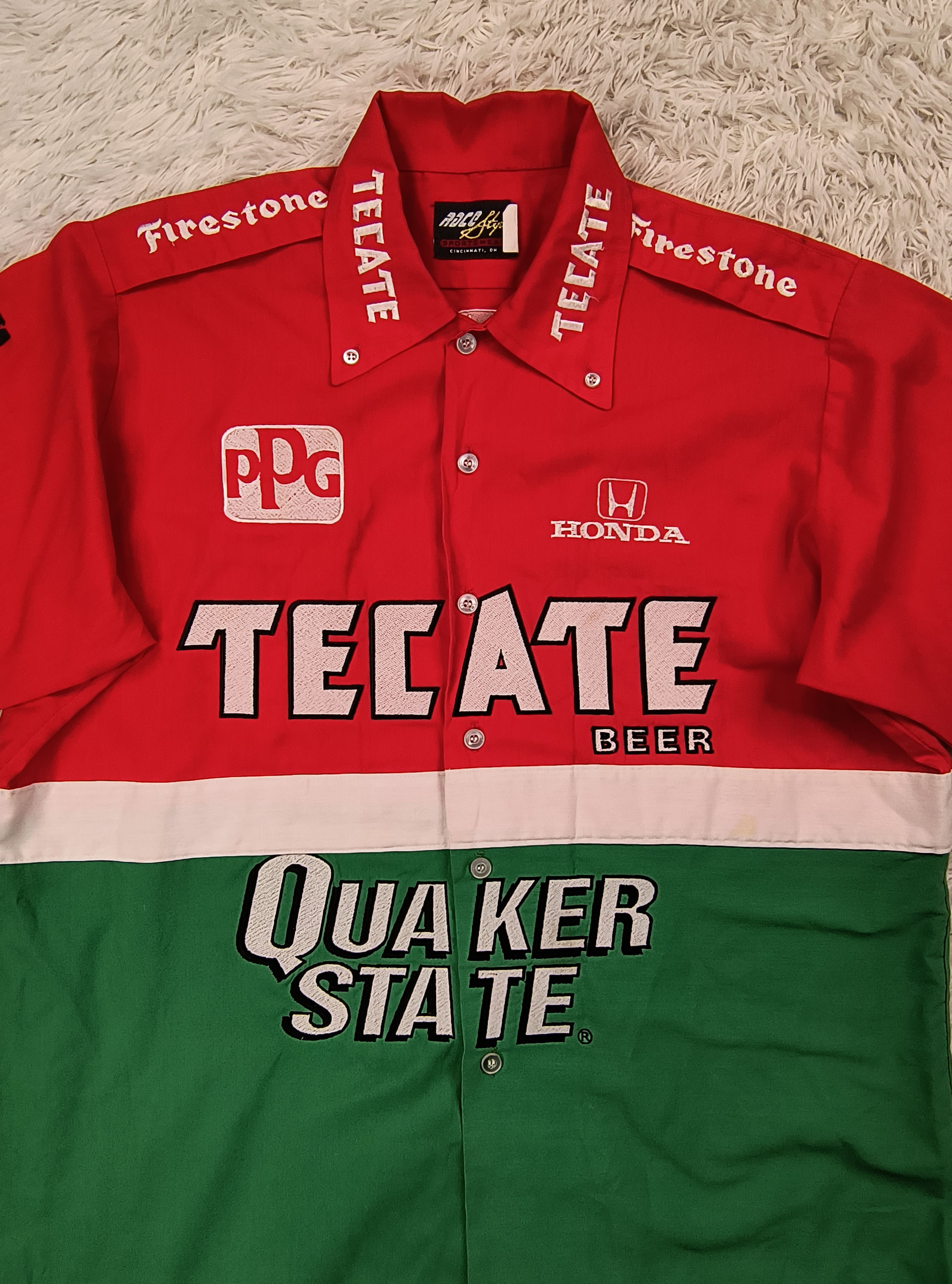 Vintage Vintage Adrian Fernandez Quaker State tecate button shirt Size US L / EU 52-54 / 3 - 2 Thumbnail