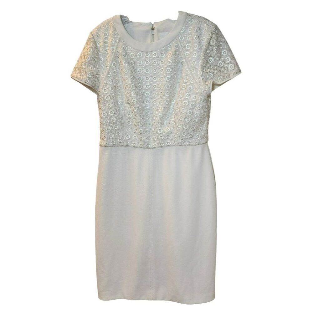 Other Mikael Aghal White A-Line Dress – Size 10 – Preloved Size L / US 10 / IT 46 - 1 Thumbnail