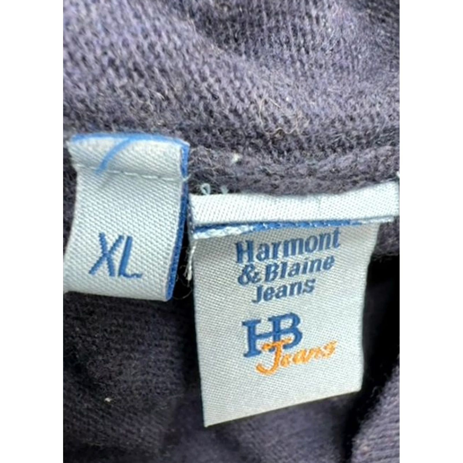 Harmont & Blaine Harmont & Blaine Navy Blue XL Mens Crew Neck Sweater Orange Contrast (Cotton Jersey) Size US XL / EU 56 / 4 - 5 Thumbnail