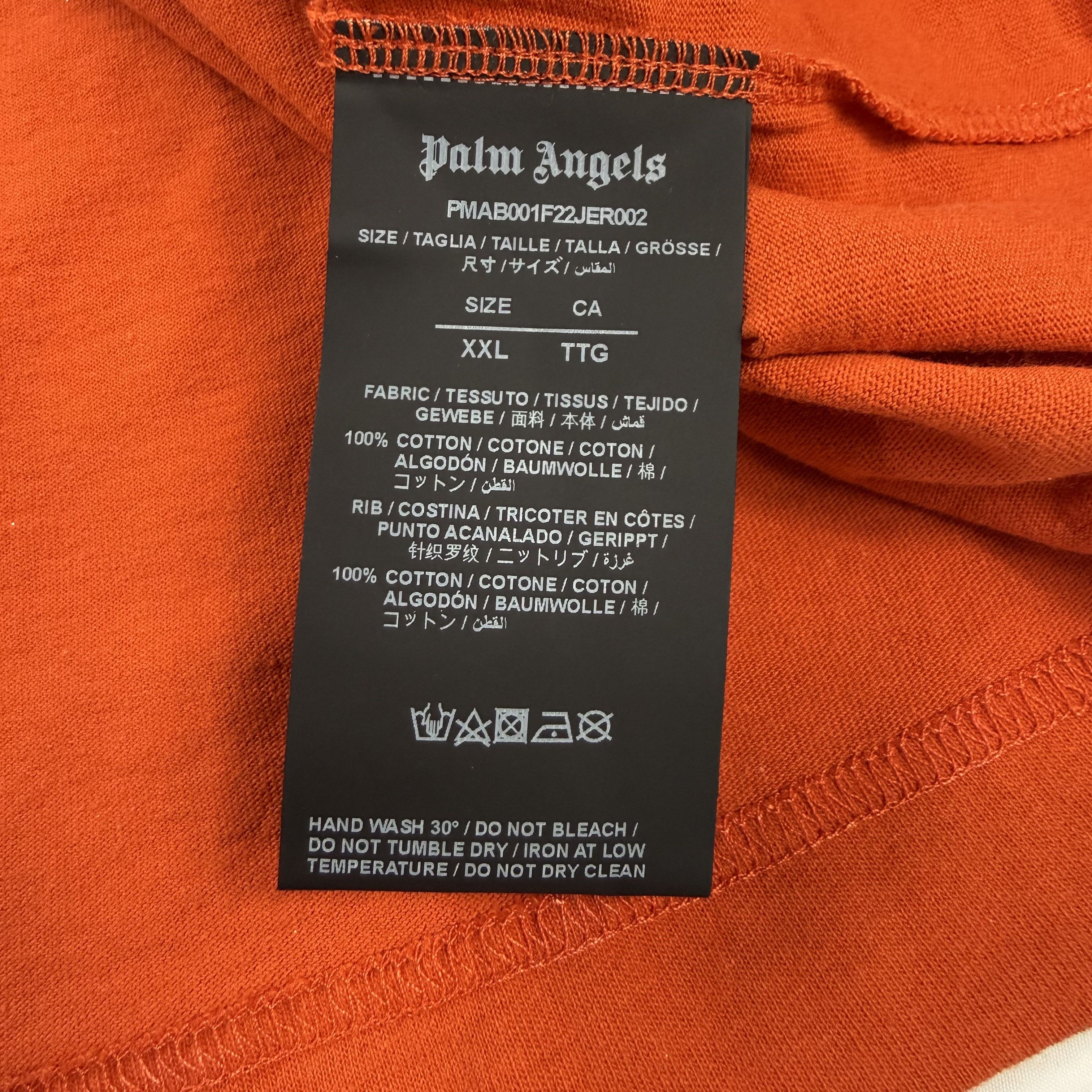 Palm Angels Palm Angels Orange Glitter Logo Long Sleeve T-Shirt XXL Size US XXL / EU 58 / 5 - 8 Thumbnail