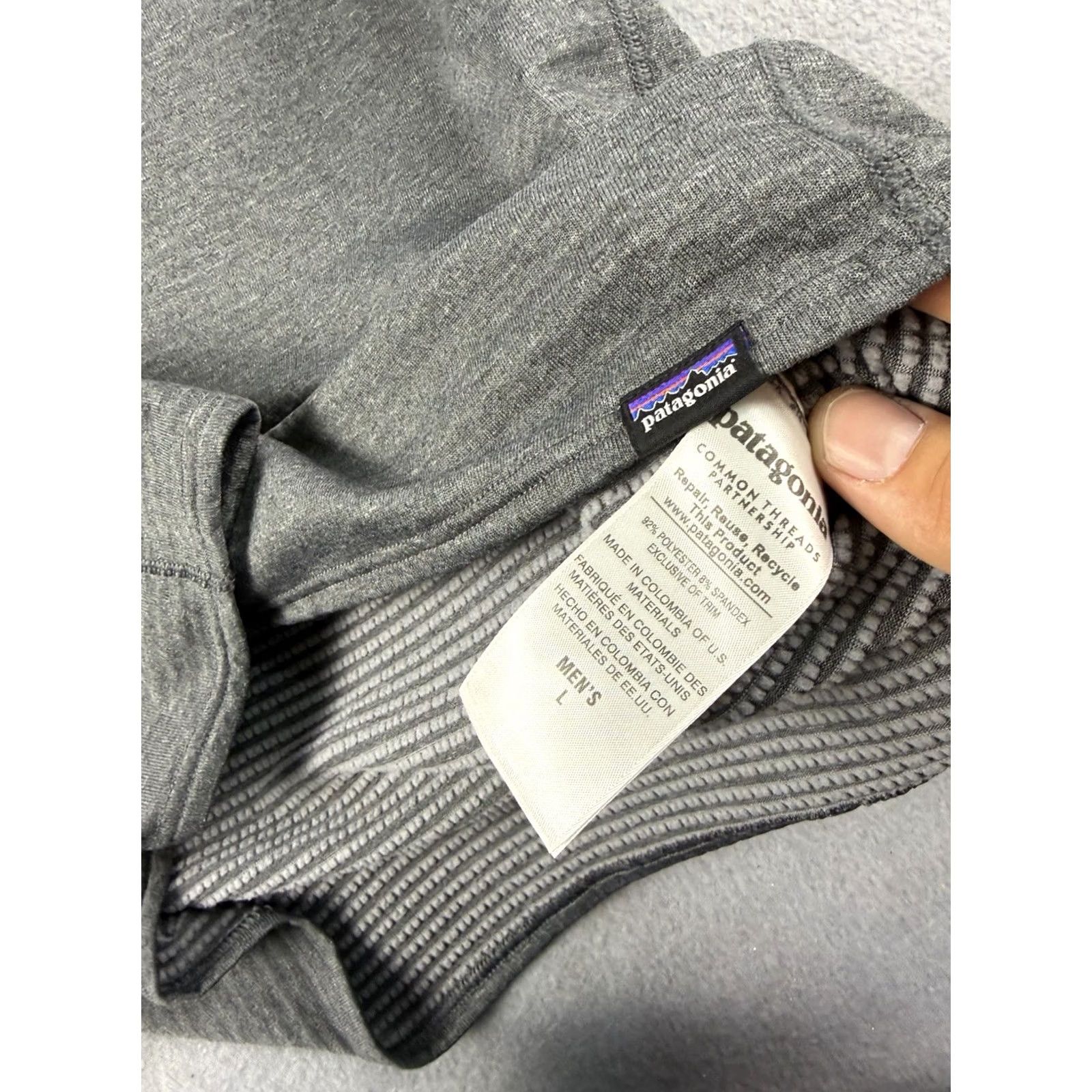 Patagonia Patagonia Capilene Baselayer Men’s L Gray Quarter Zip Waffle Knit Thermal Shirt Size US L / EU 52-54 / 3 - 5 Thumbnail