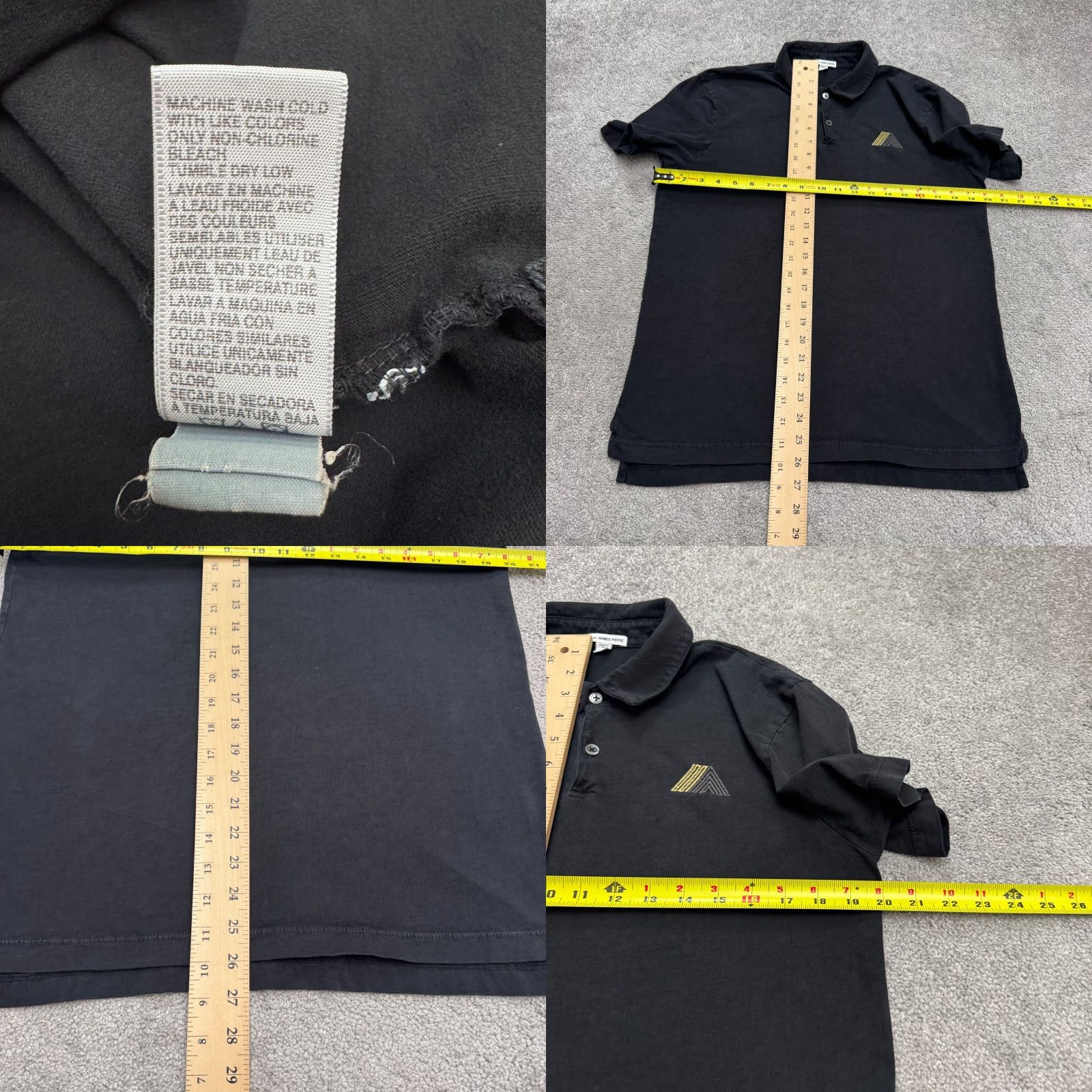 James Perse James Perse Polo Shirt Mens 1 Small Black Supima Cotton Short Sleeve Regular Fit Shirt Size US L / EU 52-54 / 3 - 8 Thumbnail