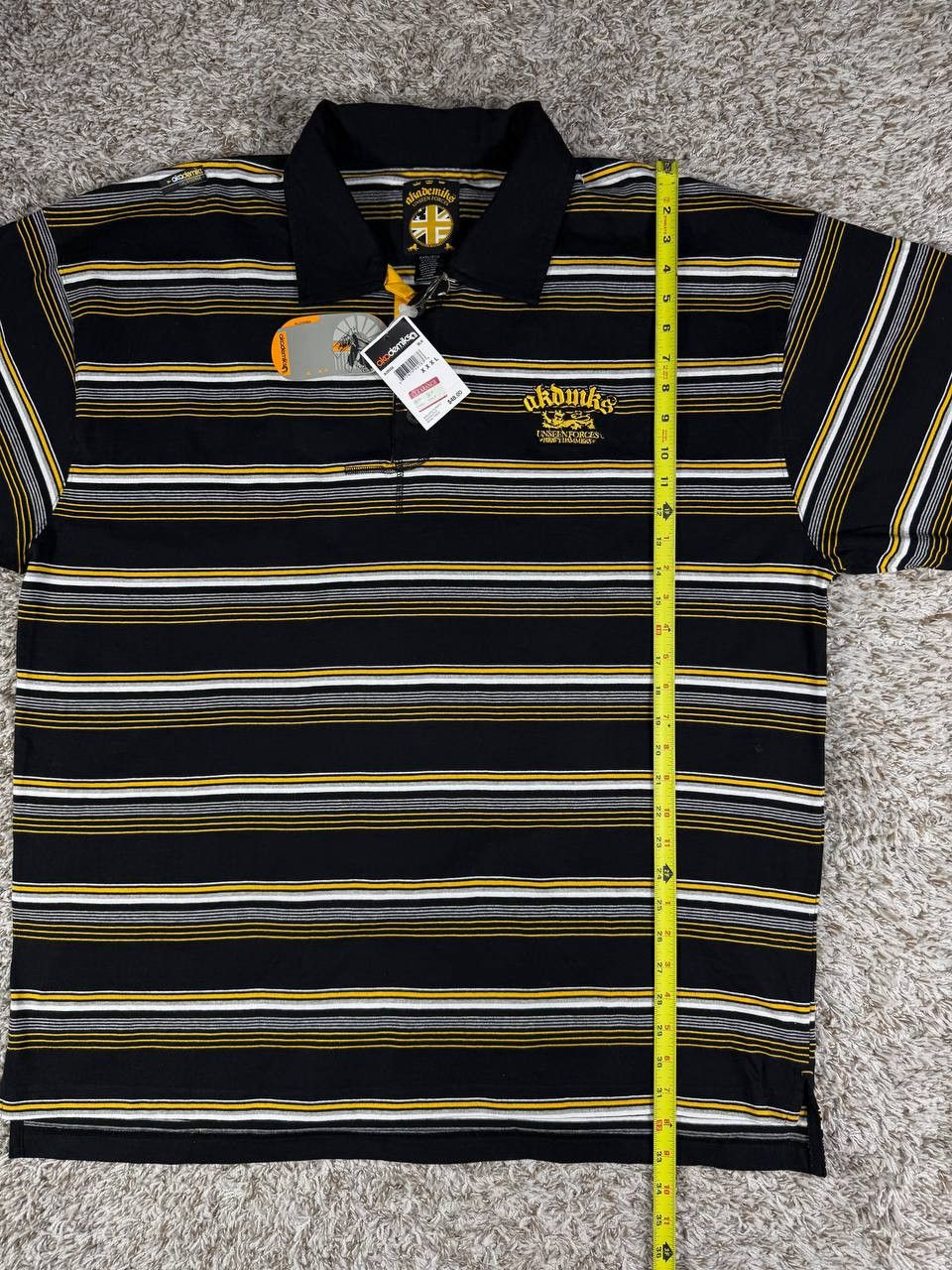 Akademiks Akademiks Y2K Polo Shirt 3XL Black Striped Hip Hop Skate Size US XXL / EU 58 / 5 - 7 Thumbnail