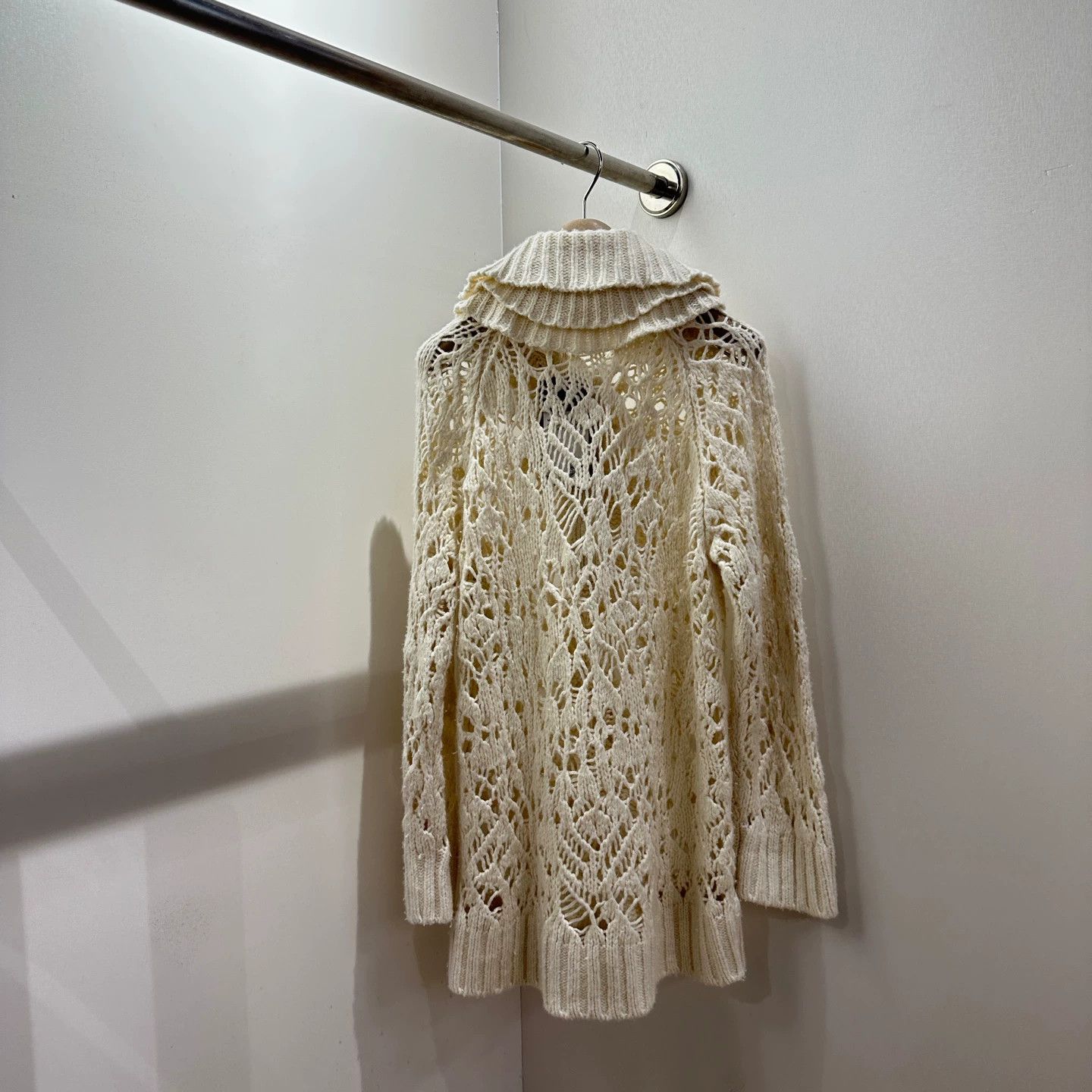 Christian Dior Monsieur Dior may294 ivory cutout ruched knit cardigan 38 Size S / US 4 / IT 40 - 2 Thumbnail