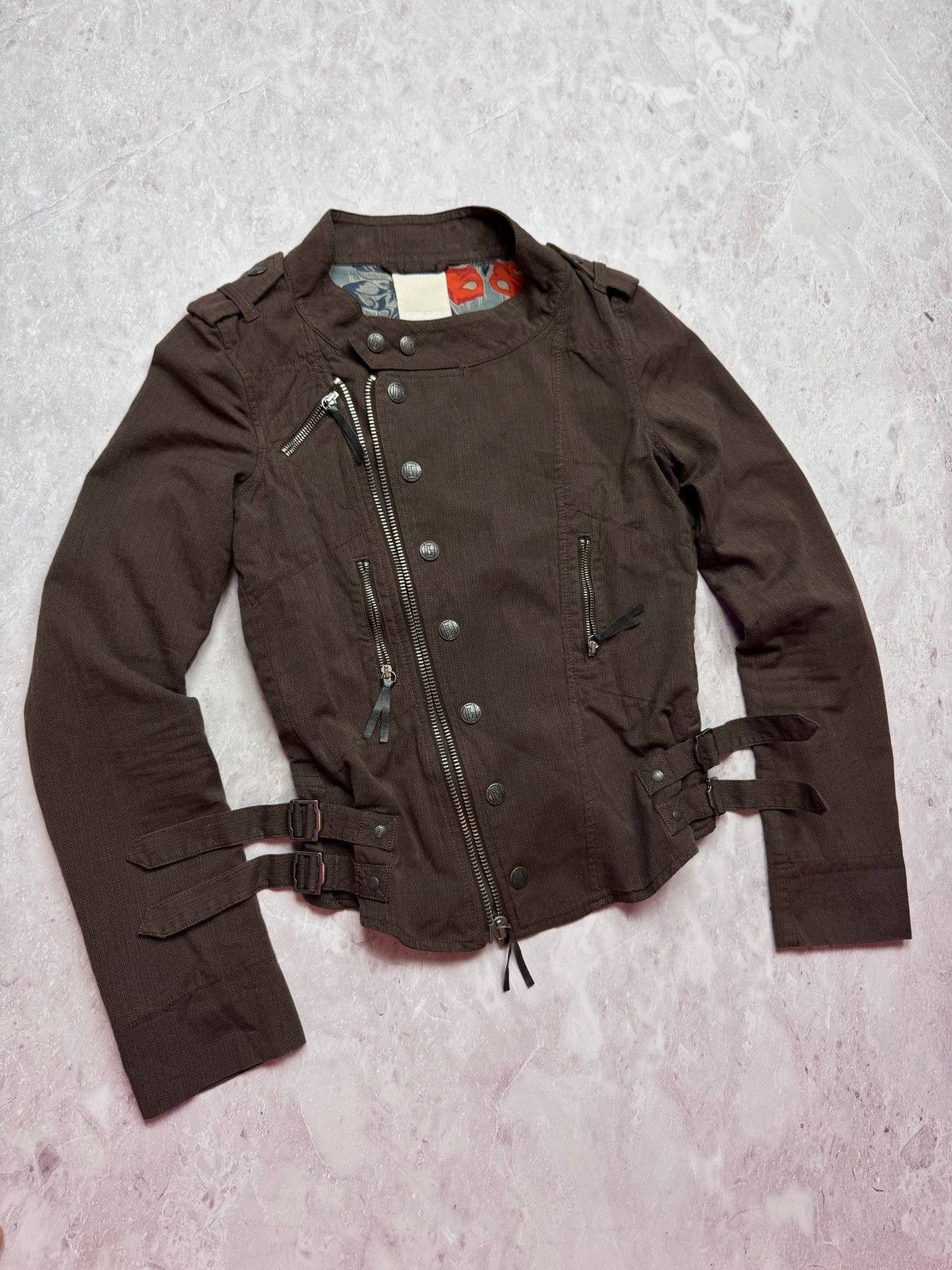 Diesel Archive Vintage Multi Zip Cropped Biker Punk Jacket