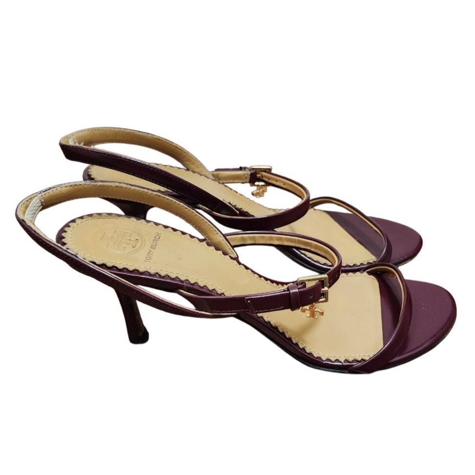 Tory Burch TORY BURCH PENELOPE SANDALS MALBEC LEATHER STRAPPY Size US 7 / IT 37 - 4 Thumbnail
