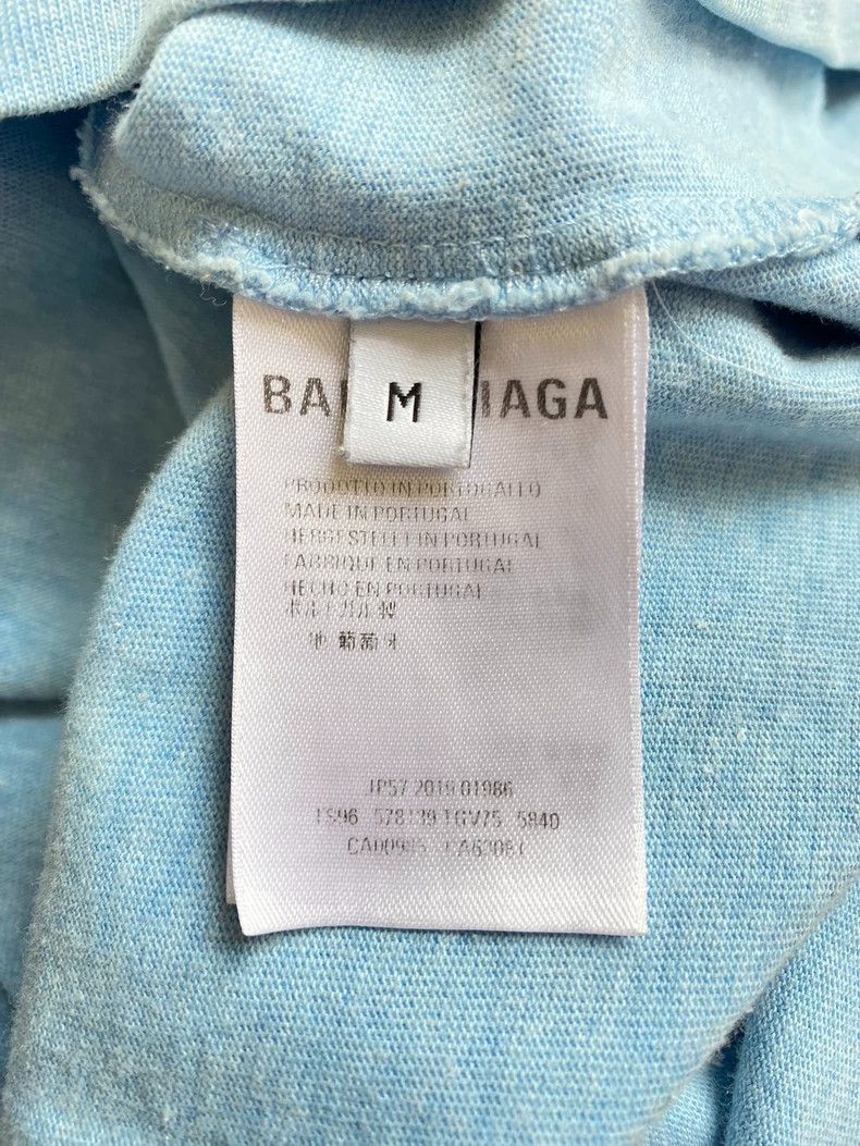 Balenciaga Balenciaga Sky blue lock logo short sleeve T-shirt 2504-Nex Size US M / EU 48-50 / 2 - 5 Thumbnail