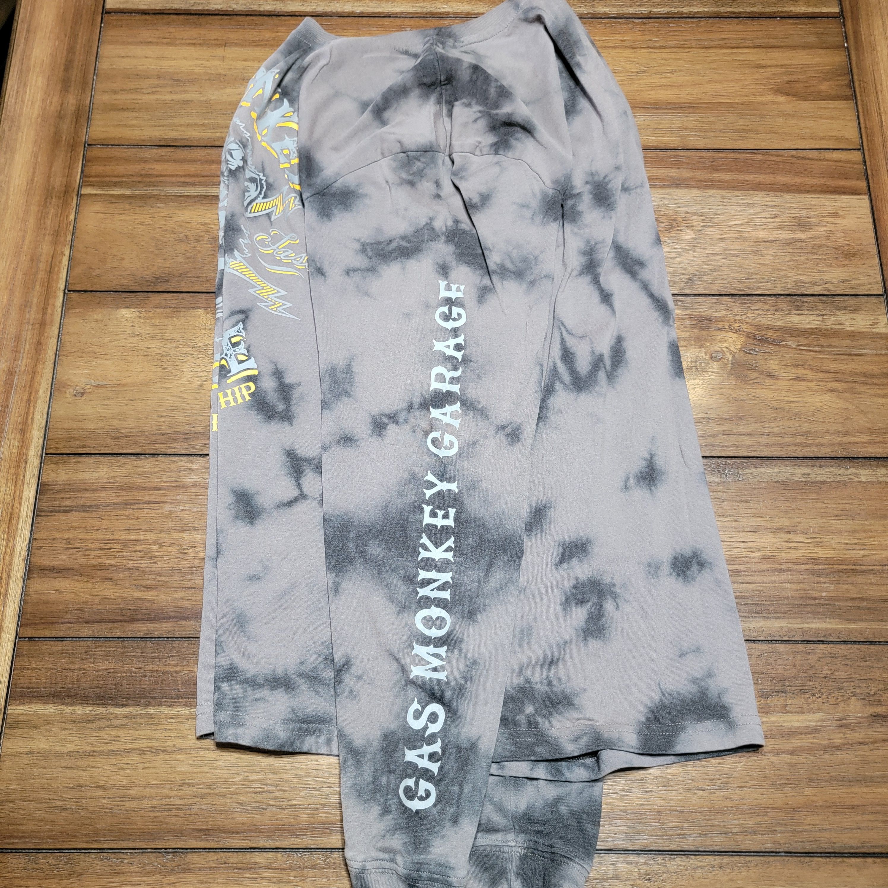 Other Gas Monkey LS Black/Grey Tie Dye Unisex Tee - Size Large Size US L / EU 52-54 / 3 - 3 Thumbnail