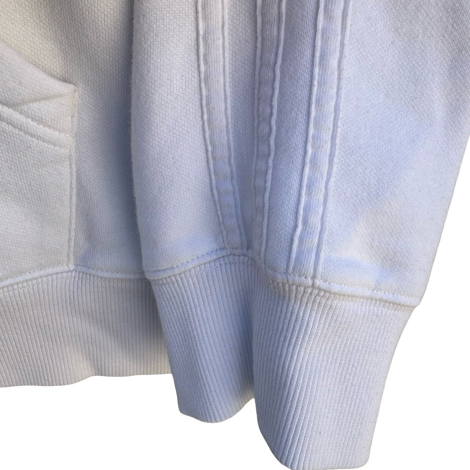 Adidas Adidas Mens XL Full Zip Hoodie White Fleece Lined 3-Stripe E Size US XL / EU 56 / 4 - 5 Thumbnail