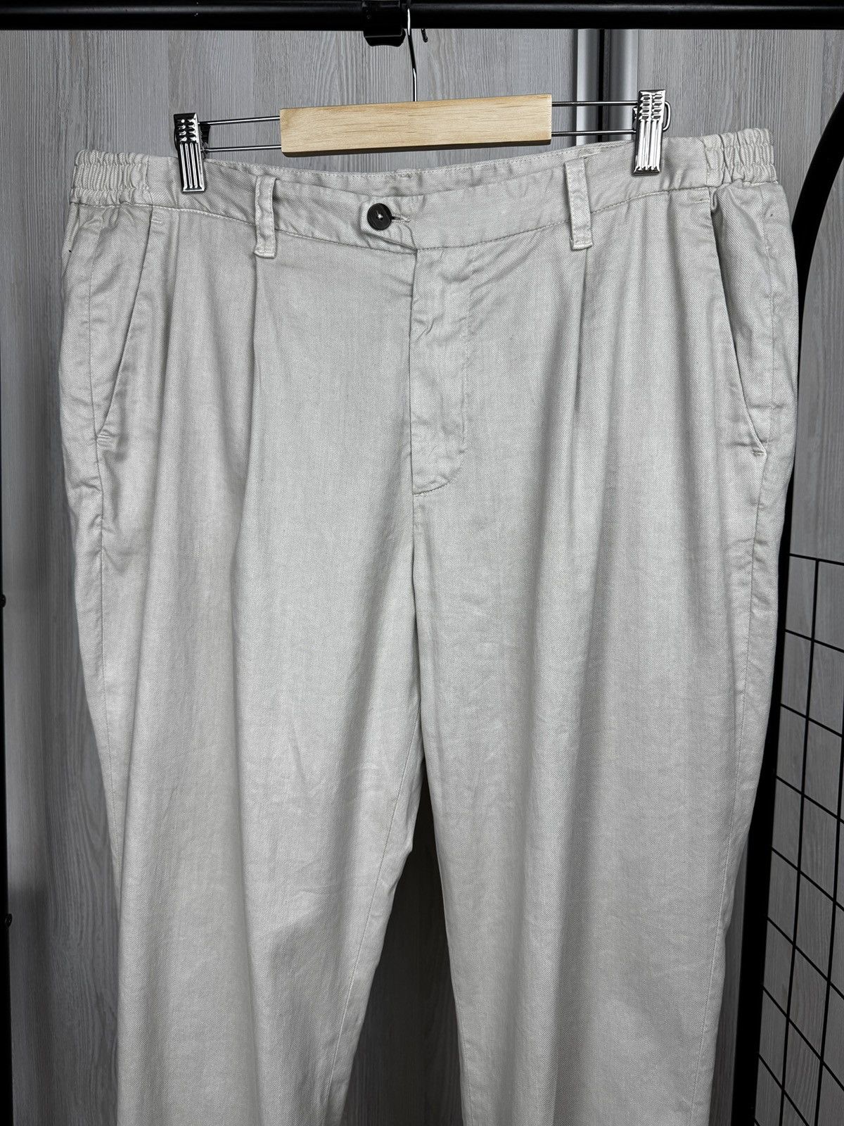 Other Devore Linen blend Ivory Beige chino pants Italy made sz 52 Size US 36 / EU 52 - 3 Thumbnail