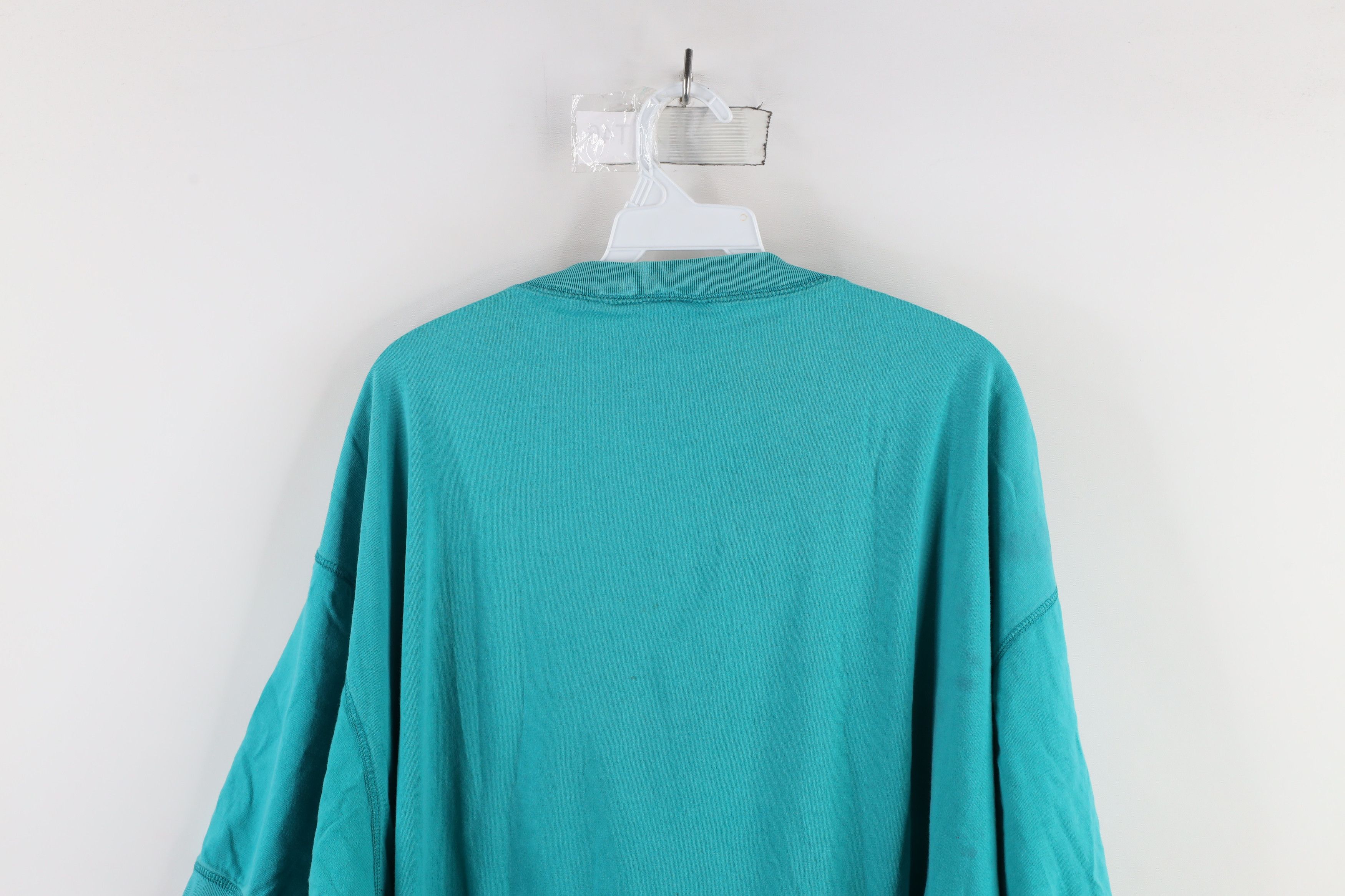 Vintage Vintage 90s Streetwear Short Sleeve Henley T-Shirt Teal Size US XXL / EU 58 / 5 - 14 Thumbnail