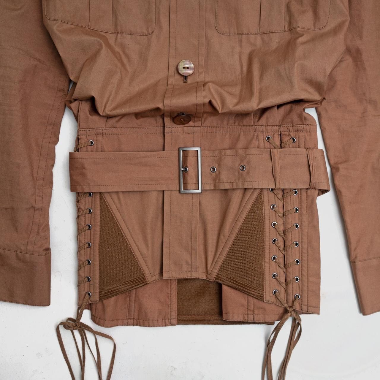 Jean Paul Gaultier Homme Spring Summer 2004 Khaki Corseted Military Shirt Size US M / EU 48-50 / 2 - 4 Thumbnail
