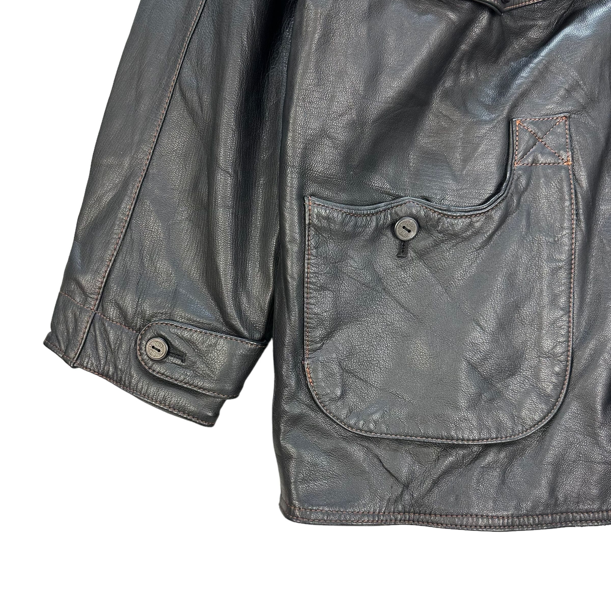 Vintage STRATH CONAR ITALIAN MODE 4 POCKET LEATHER JACKET #8990-46 Size US L / EU 52-54 / 3 - 4 Thumbnail