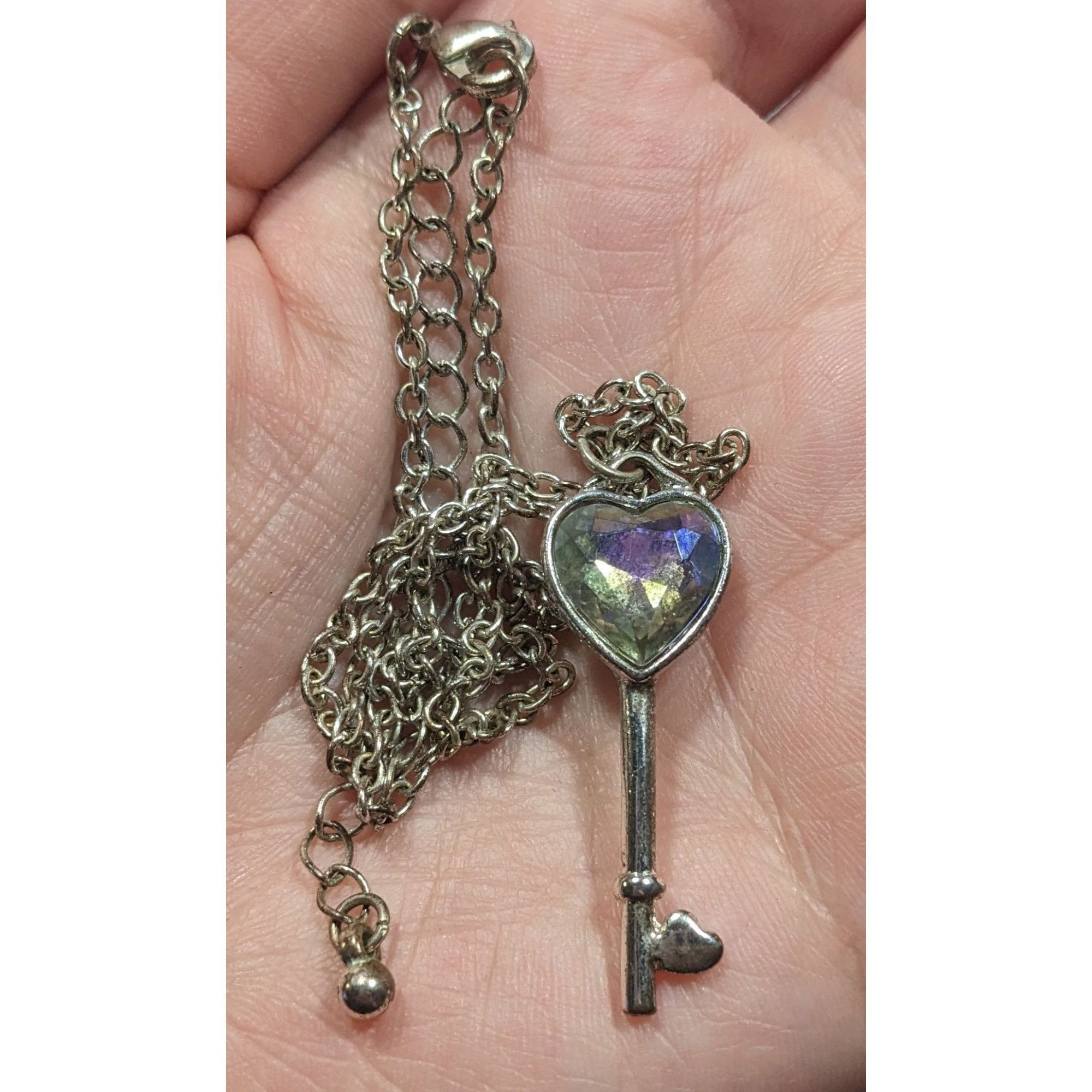 Other Fantasy Steampunk Heart Gemmed Key Silver Tone Pendant Neckl Size ONE SIZE - 5 Thumbnail