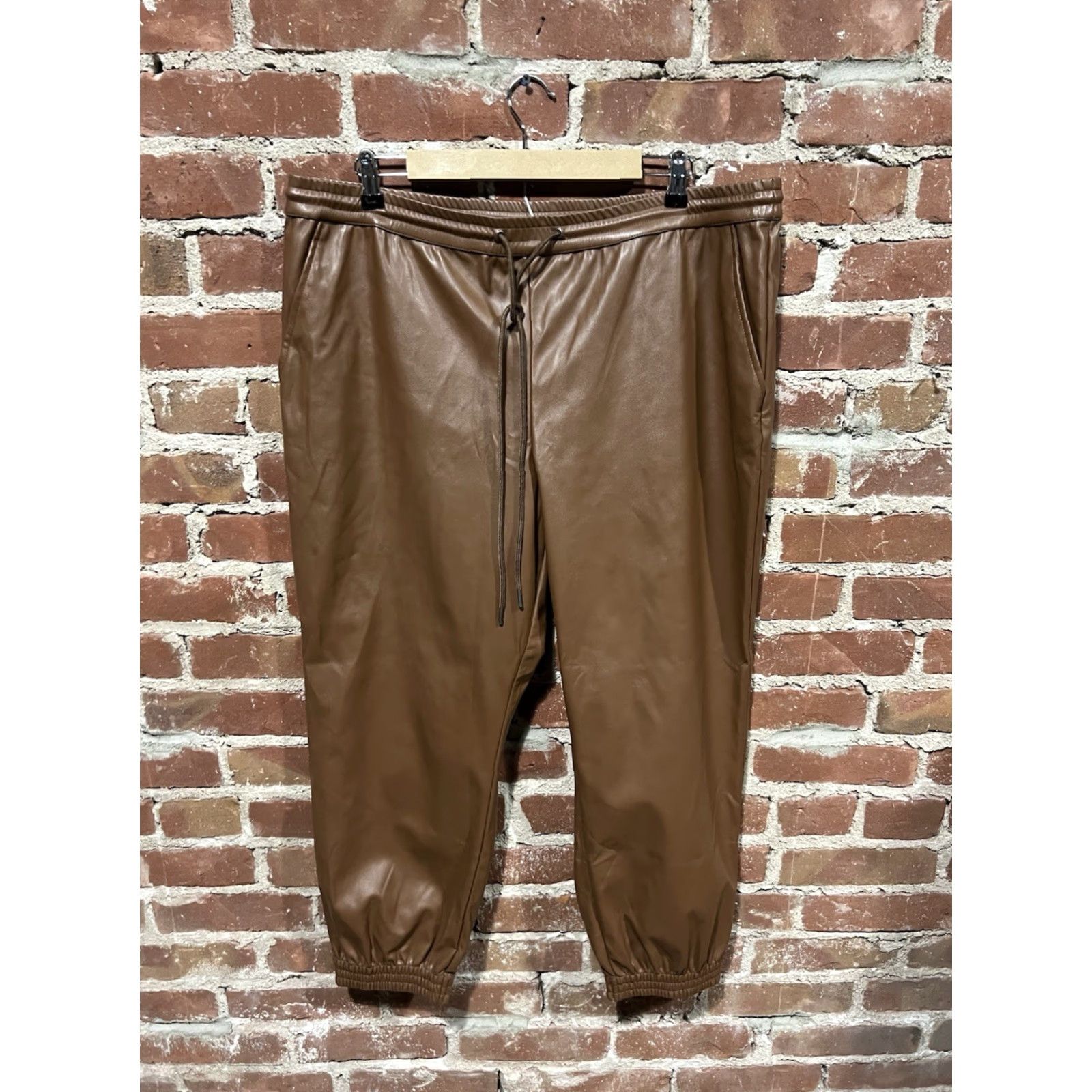 Vintage A New Day Brown Lather Pull On Jogger Sweatpants Size 2XL Women Pant Jogger Size 40" / US 18 - 2 Thumbnail