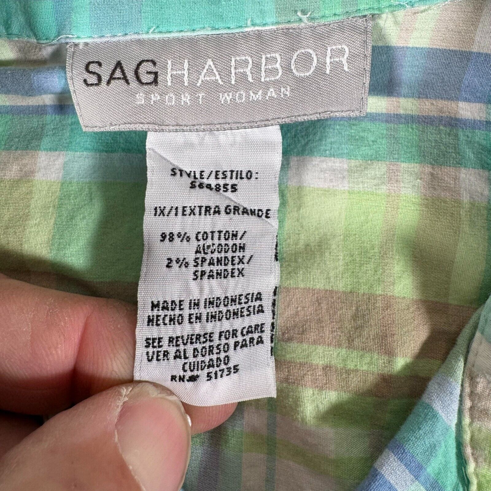 Other Sag Harbor Top 1X Plus Plaid Pastels Grandmacore Vintage Y2K Size XL / US 12-14 / IT 48-50 - 3 Thumbnail