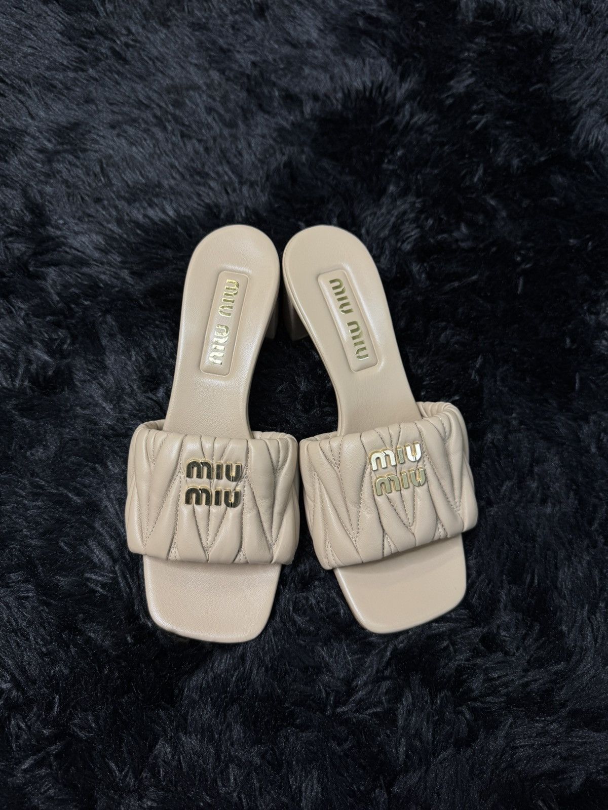 Miu Miu Miu Miu Nappa Matelassé Sandals Size US 7.5 / IT 37.5 - 2 Thumbnail