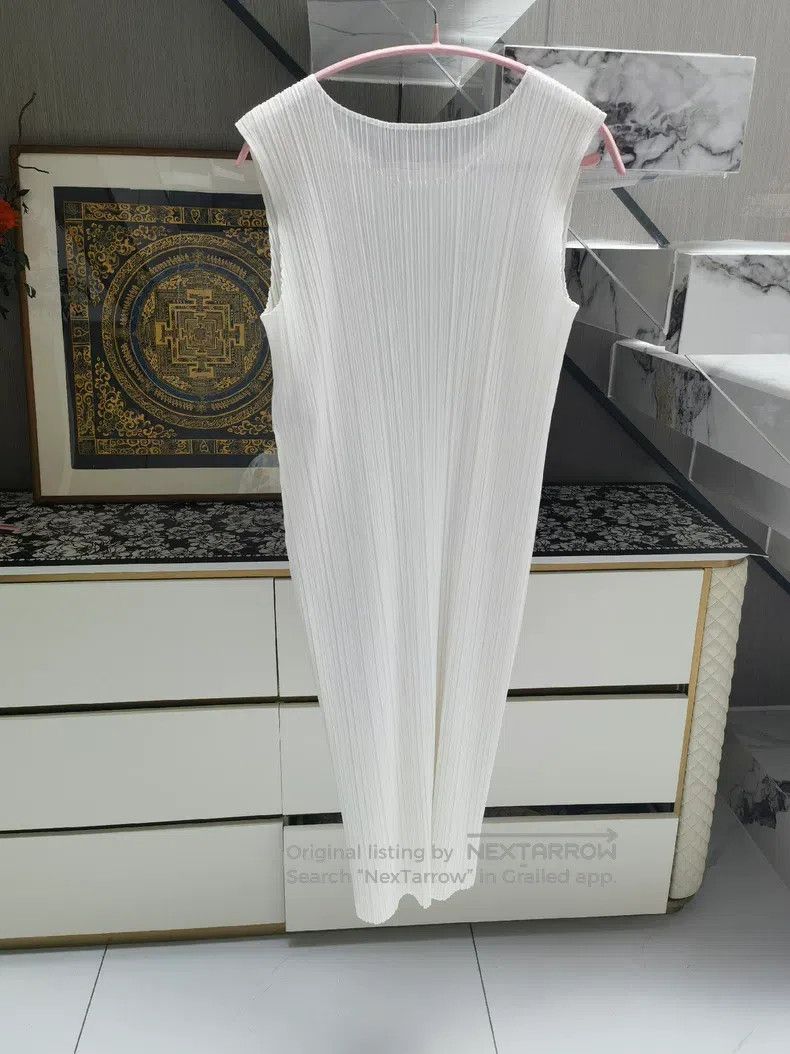 Issey Miyake Issey Miyake Pure White Dress Size L / US 10 / IT 46 - 2 Thumbnail