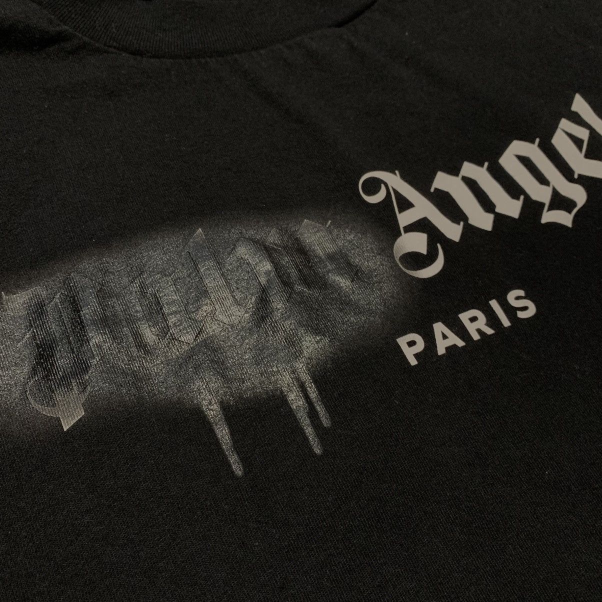 Palm Angels Palm Angels Small Tee Paris Sprayed Black T-Shirt Size US S / EU 44-46 / 1 - 4 Thumbnail