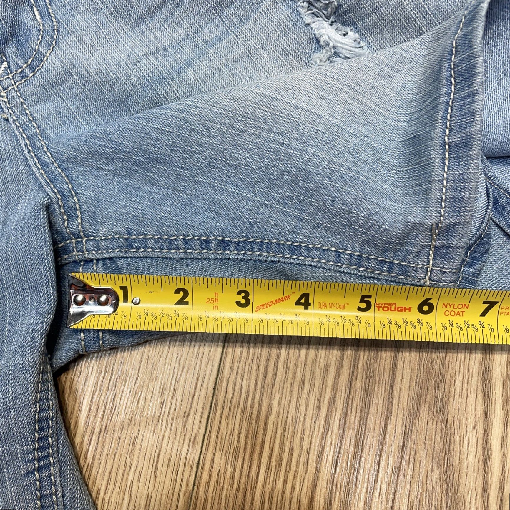 Vintage VINTAGE Dots Boyfriend Jean Shorts Stretch Distressed Embroidered Blue Size 16 Womens Size 38" / US 16 / IT 52 - 6 Thumbnail
