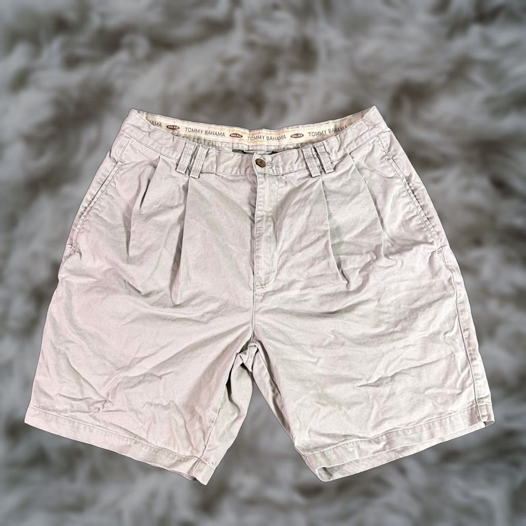 Tommy Bahama Tommy Bahama Shorts Mens Pleated Relaxed Fit Cotton Khaki Beige 35 Casual Chino Pocket Slah? Size US 35 - 1 Thumbnail