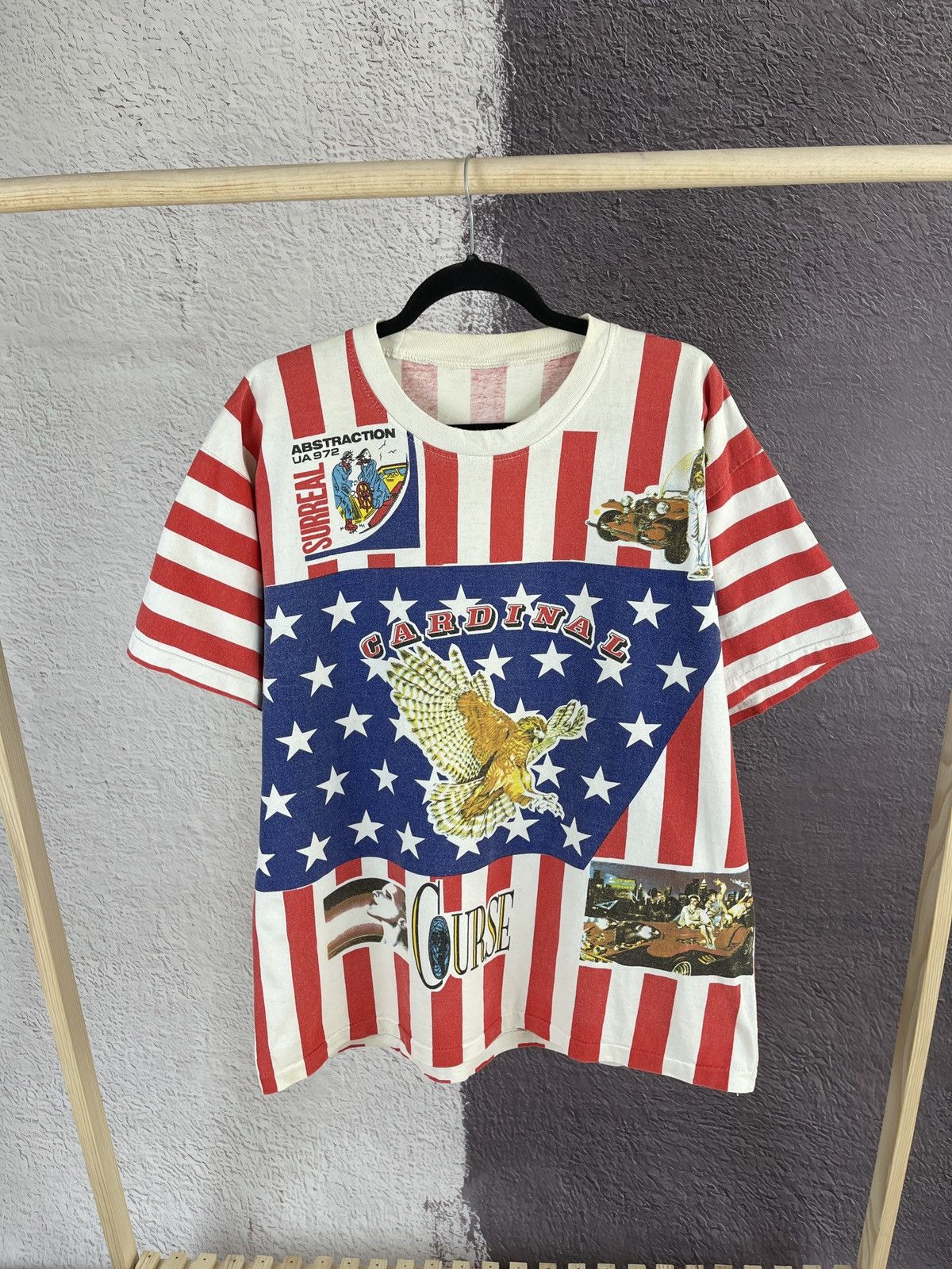 Vintage Vintage 90s Cardinal Course Allover print Surreal tee Size US XL / EU 56 / 4 - 1 Thumbnail