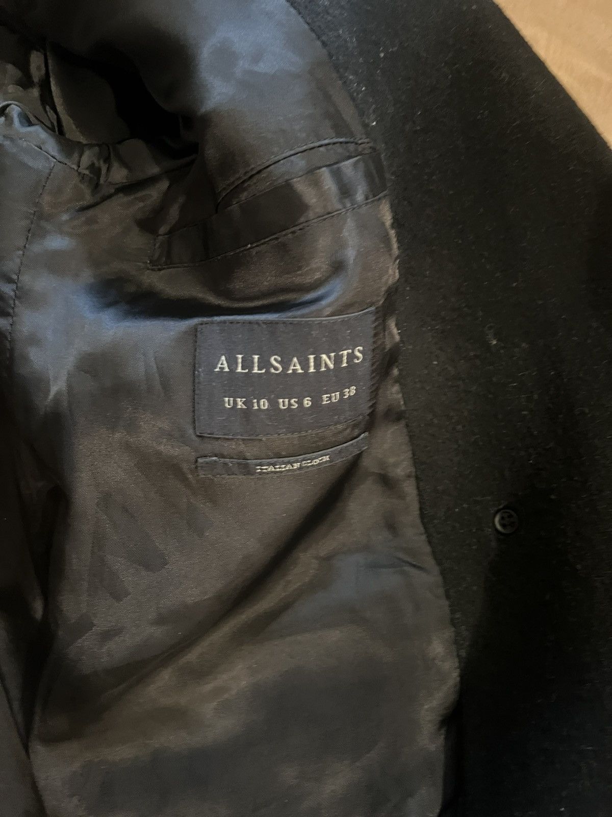 Allsaints Allsaints Double Breasted Black Coat Size M Size US M / EU 48-50 / 2 - 3 Thumbnail