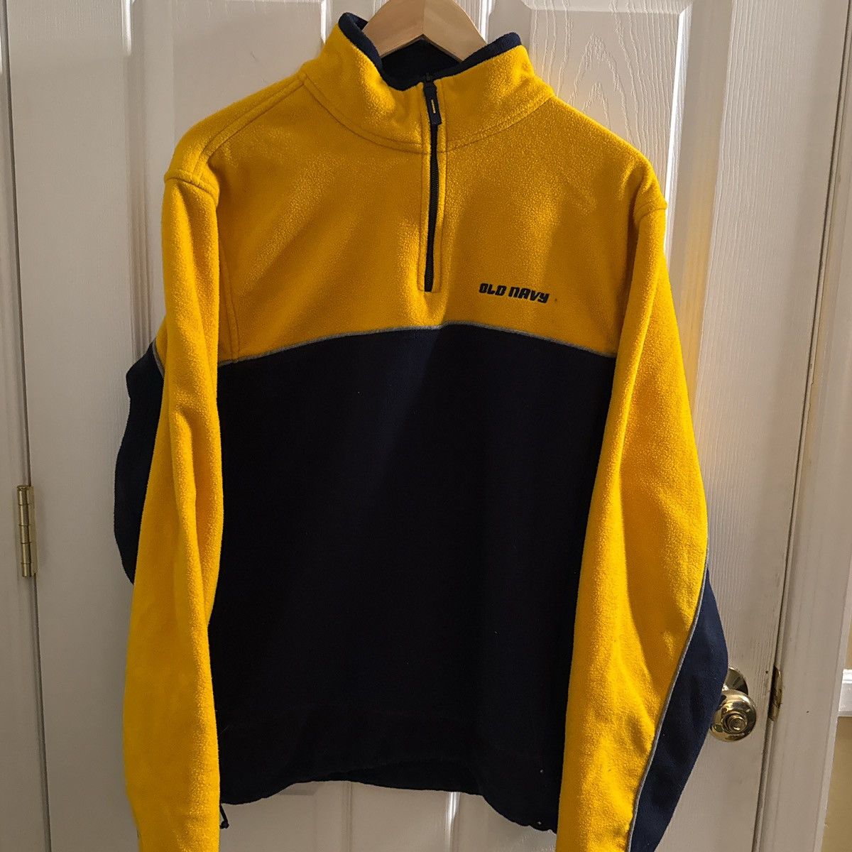 Old Navy Vintage Y2K Old Navy Yellow and Navy Blue Quarter Zip Size US L / EU 52-54 / 3 - 2 Thumbnail