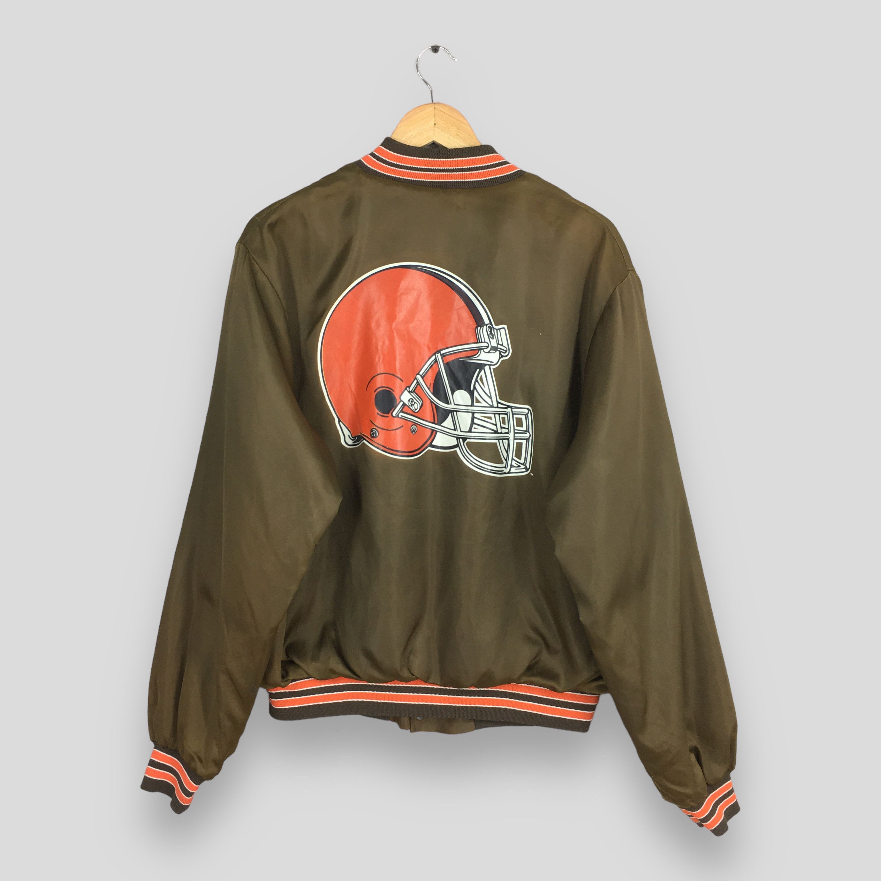NFL Vintage 90's Cleveland Browns Rugby NFL Bomber Jacket Large Size US L / EU 52-54 / 3 - 1 Thumbnail