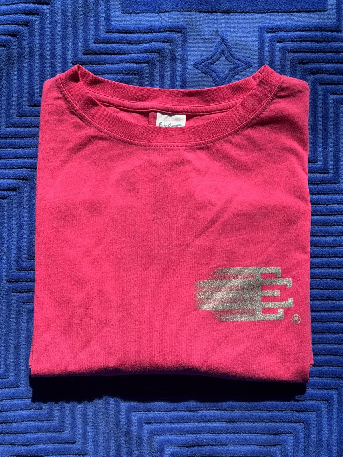 Eric Emanuel Eric Emanuel Pink Motion Blur Logo Silver Glitter T-Shirt Size US M / EU 48-50 / 2 - 1 Thumbnail