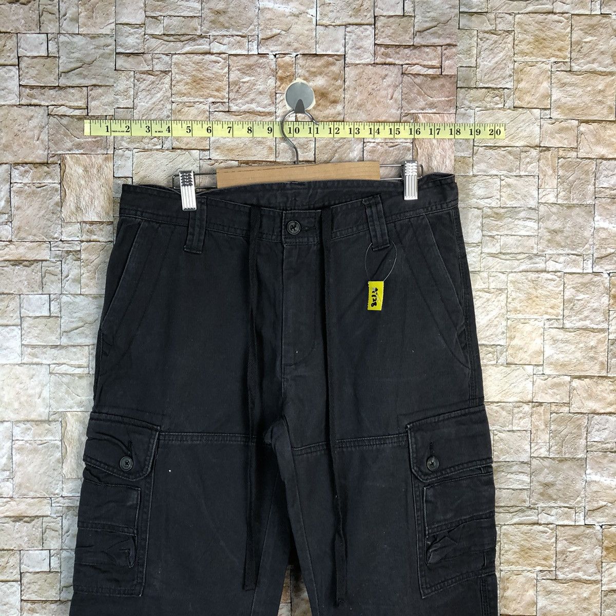 Japanese Brand Top Valu Black Cargo Multipocket Pants #A728 Size US 32 / EU 48 - 4 Thumbnail